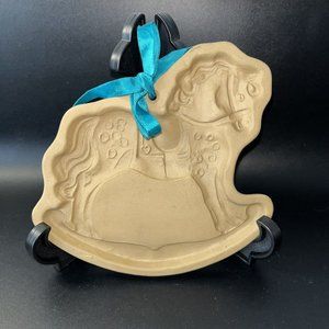 Brown Bag Cookie Art Vintage Rocking Horse Clay Cookie Mold Hill Design 1985